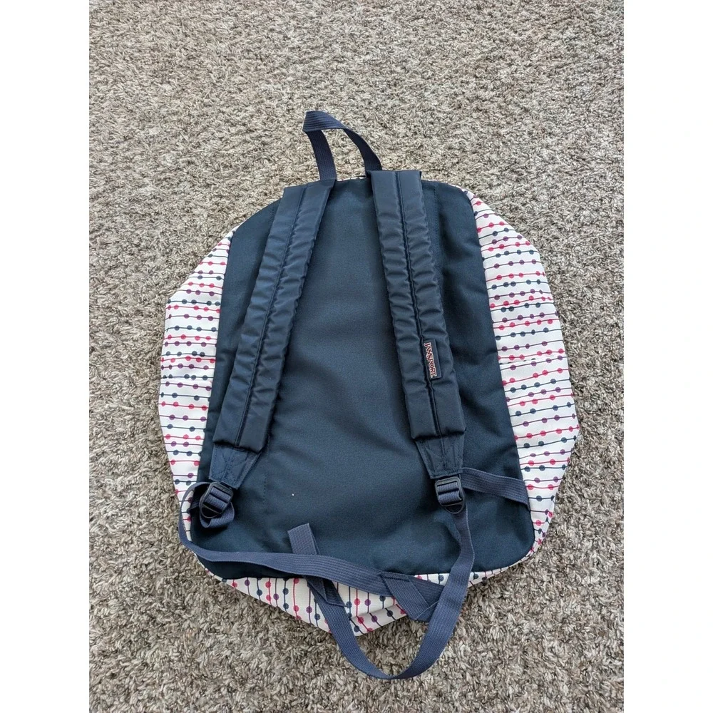 JanSport Superbreak‎ Backpack Two Pocket White With Dots JS00T501